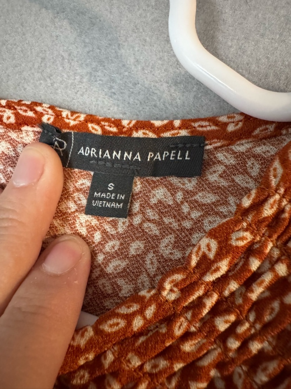 Adrianna Papell Rust Long Sleeve Blouse - Picture 2 of 8